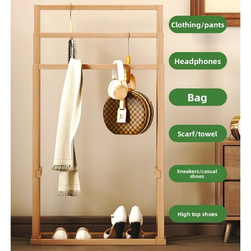 Nordic Style Simple Bamboo Clothes Drying Rack Bathroom