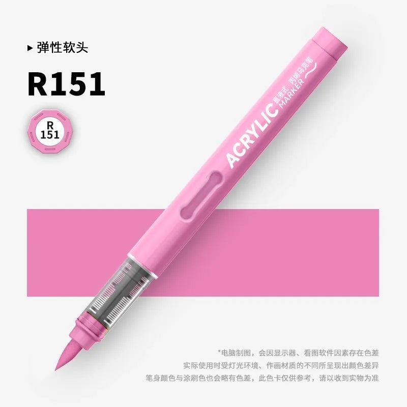 120/1 Colors Direct-Liquid Acrylic Brush Markers Pen Waterproof