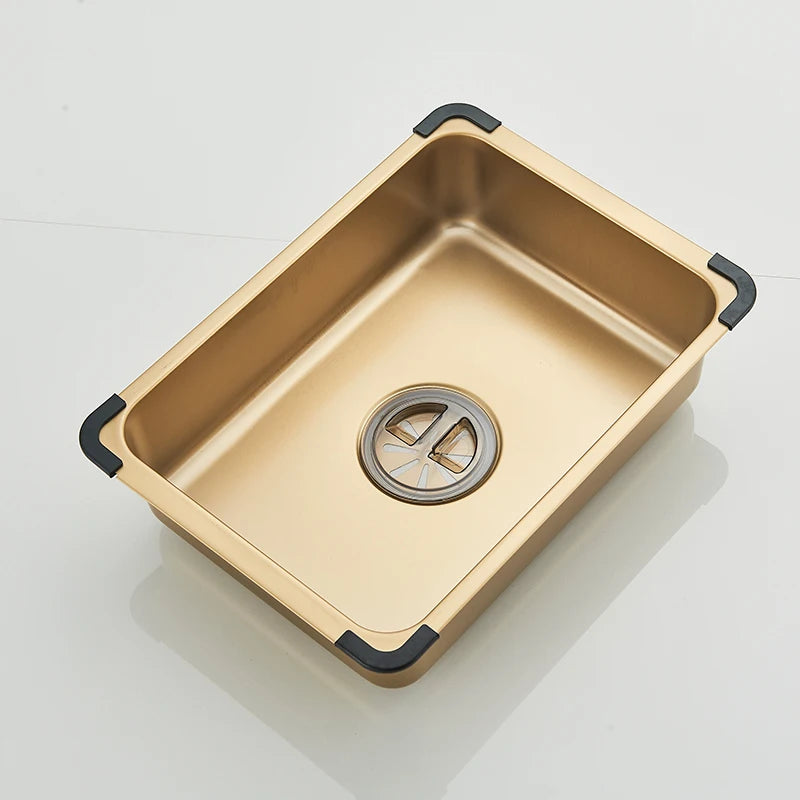 Golden Stainless Steel Sink Smart Digital Display Integrated