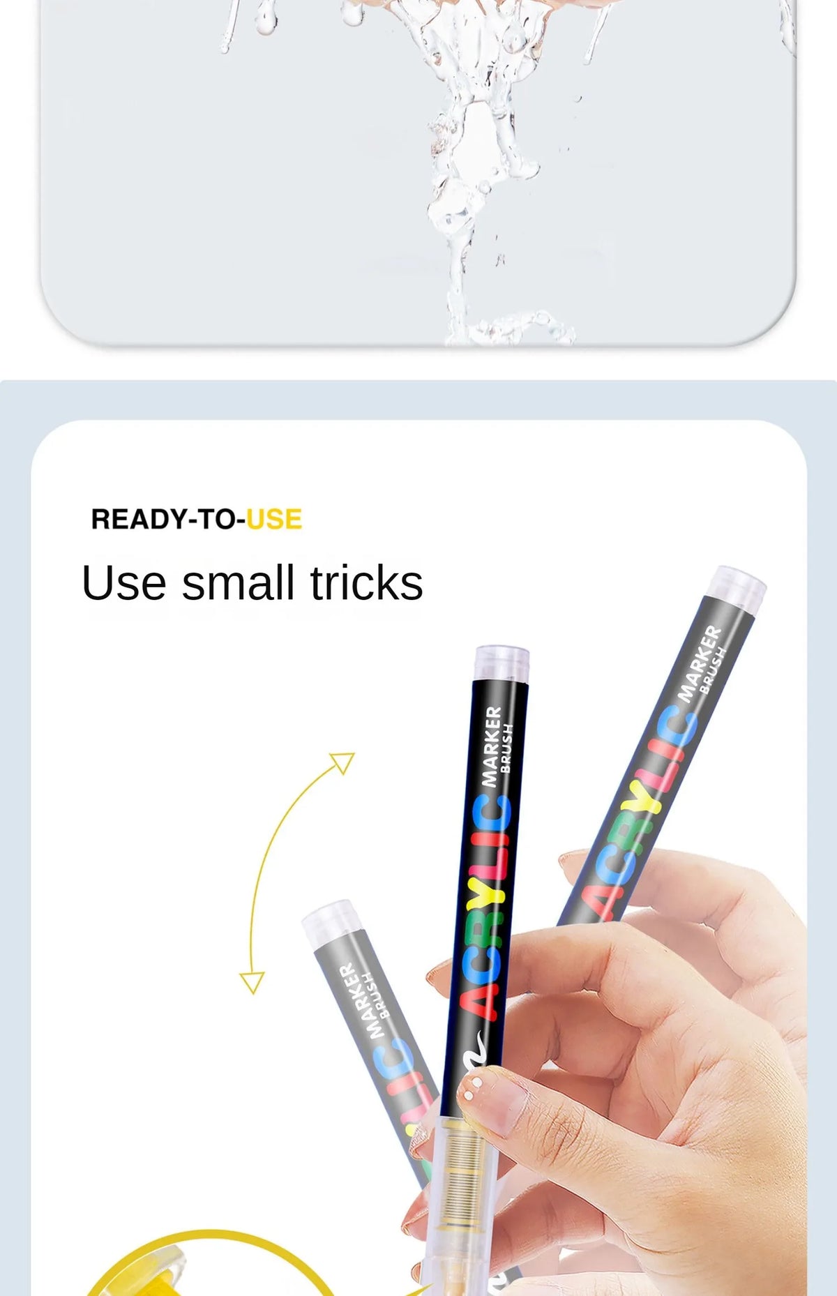 Guangna 12-240 Colors Direct-Liquid Acrylic Marker Paint Brush