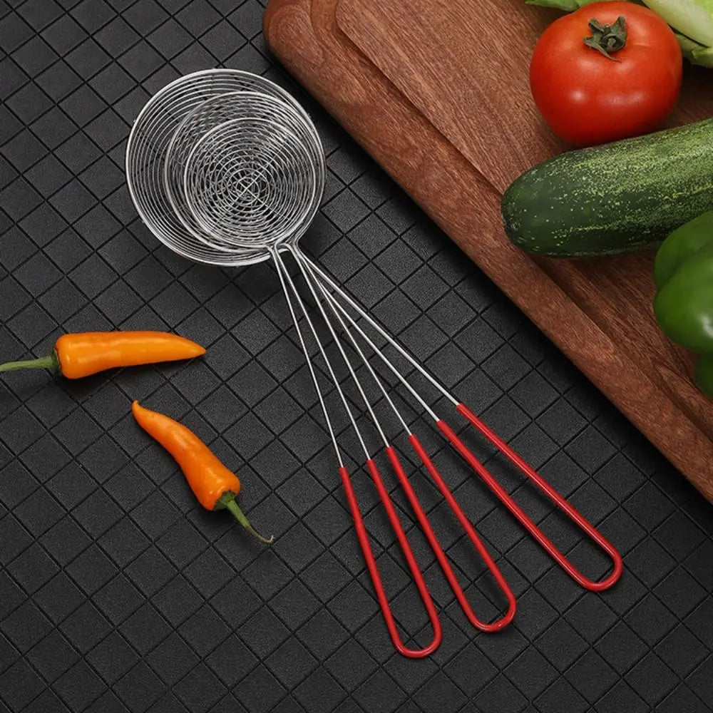Durable Red Handle Pearl Colander Stainless Steel Pearl