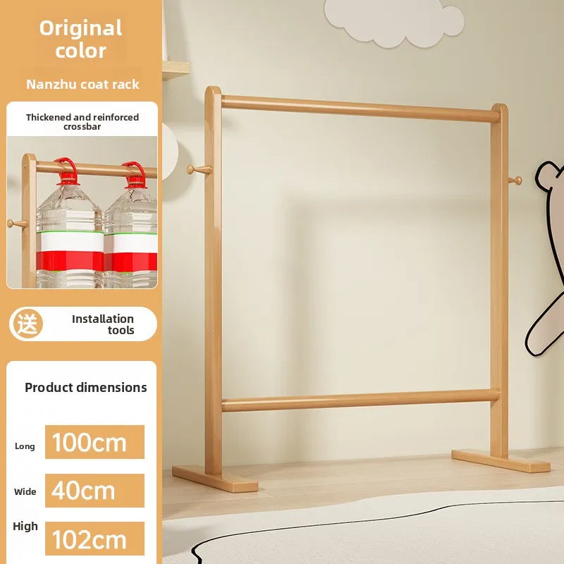 Small Bamboo Hat Rack Floor Hanging Clothes Rack