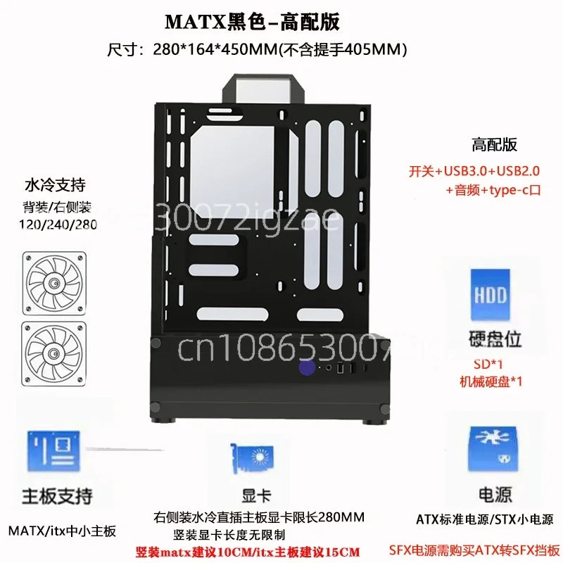 Open Frame Pc Case 240/360 Liquid & Air