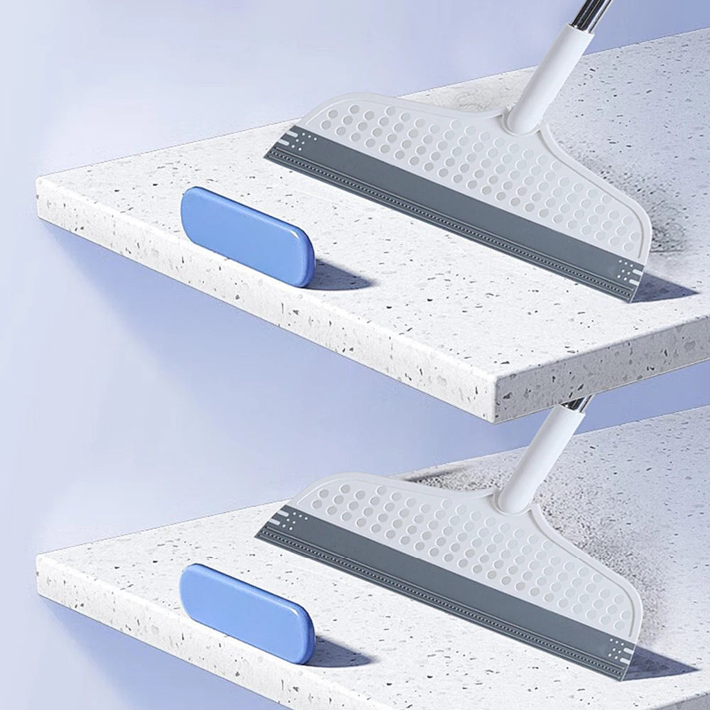 Silicone Floor Scraper Broom - Non-Stick Hair &