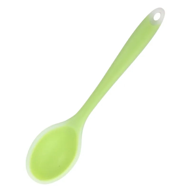 1pc Soft Silicone Spoon Stirring Long Handle Tableware