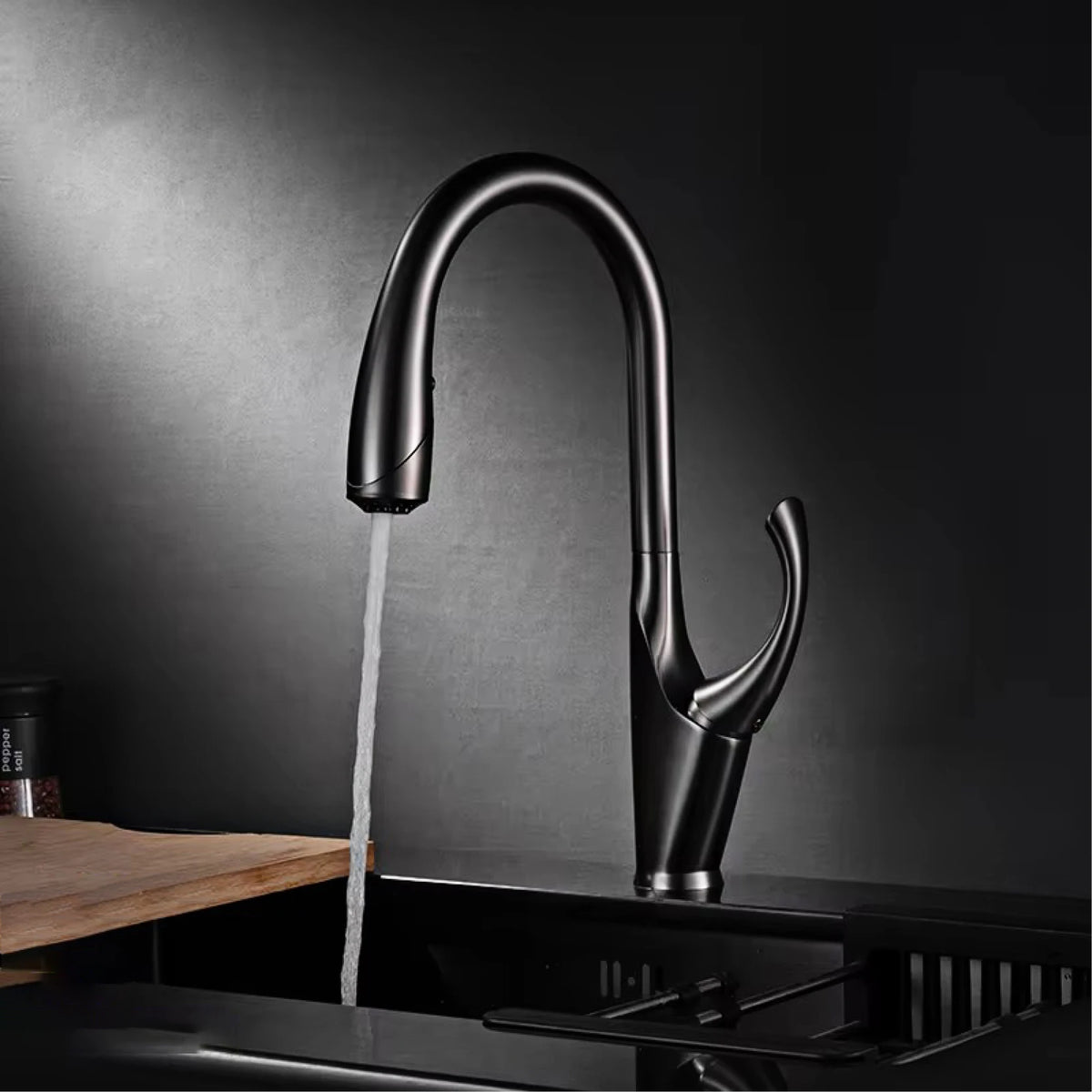 Luxury Black Brass Touch Switch Faucet Handle Ceramic
