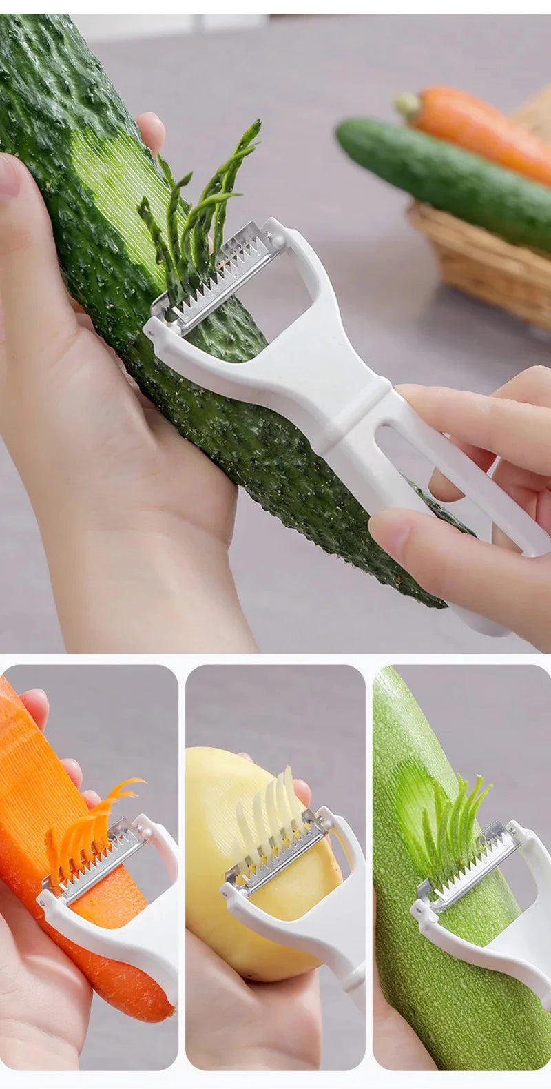 Vegetable Grater Potato Carrot Julienne Peeler Slicer Stainless