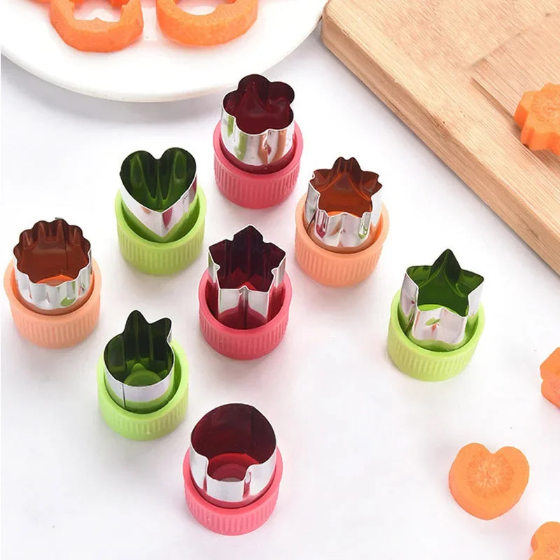 3/12pcs Star Heart Shape Vegetables Cutter Plastic Handle