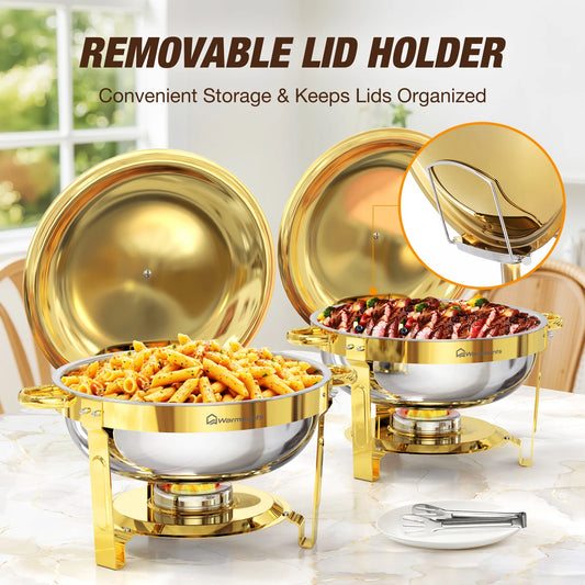 Qt 2/4set Round Chafing Dishes Buffet High Grade