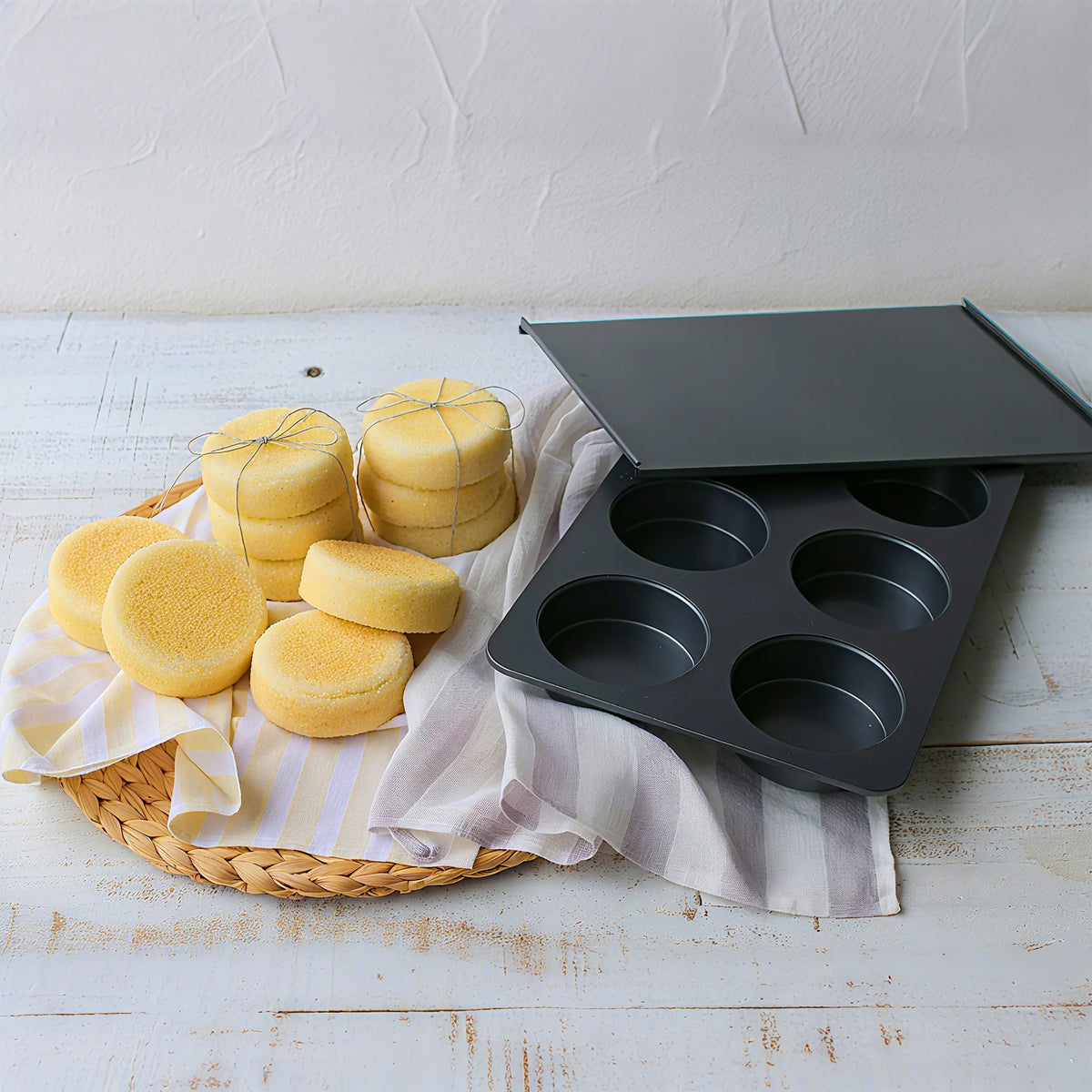 6-Cavity Mini Round Hamburger Baking Pan Sandwich Bread