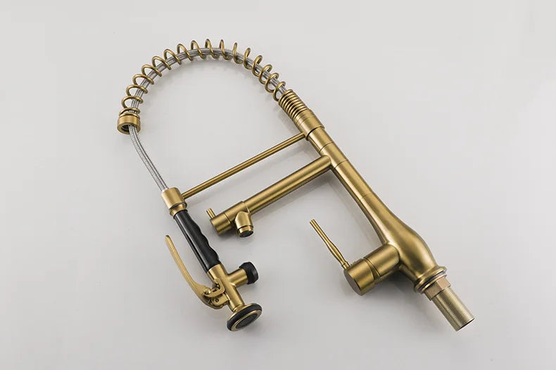 Faucet Brushed Nickel Pull-Out Faucet Swivel Dual Purpose