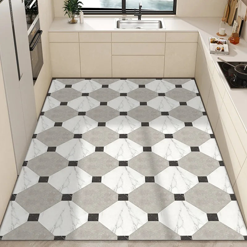 Checkerboard Pvc Anti-Slip Oil-Proof Floor Mat Leather Balcony