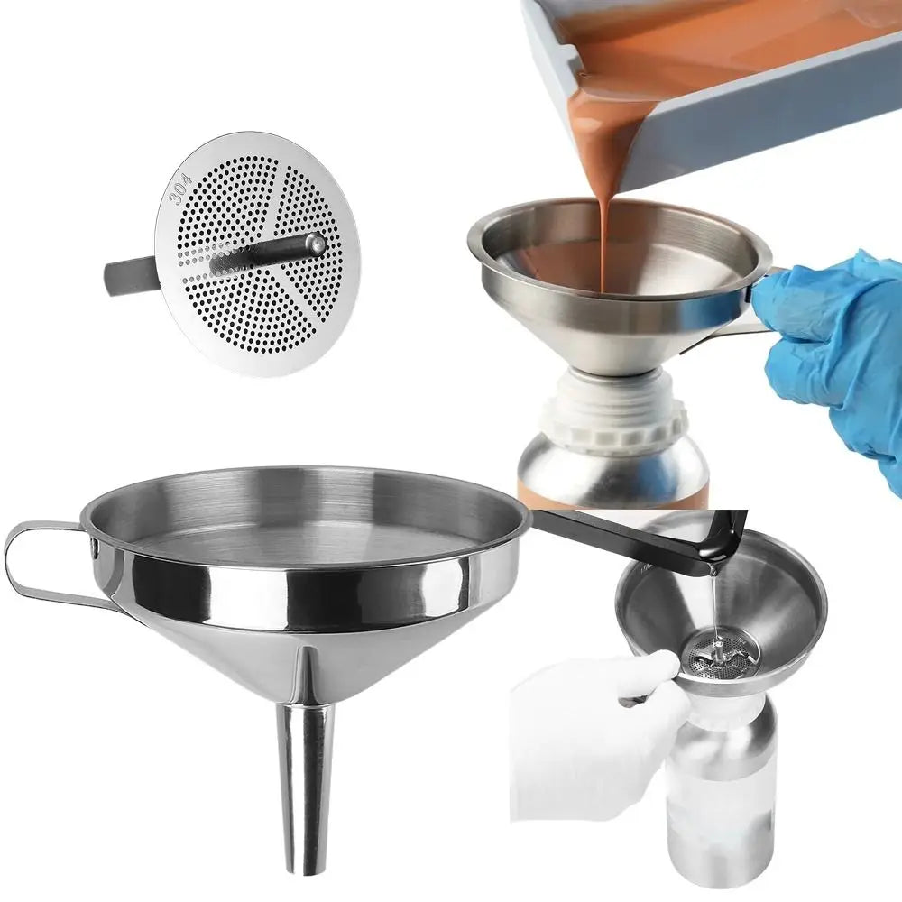 Stainless Steel Funnel Oil Liquid Metal Funnel Detachable