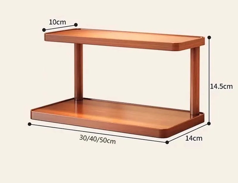 2-Tier Wooden Countertop Storage Shelf Multilayer Desktop