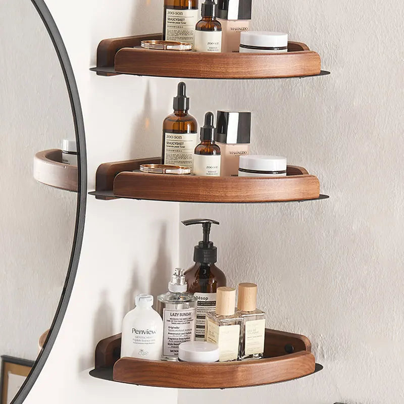 Black White Bathroom Shelves Wall Mountedspace Aluminum Wood