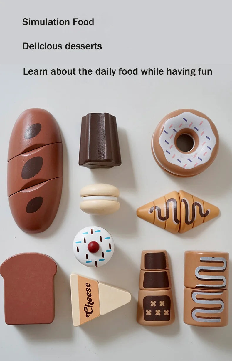 Wooden Pretend Play Toys Cutting Food Fruit Vegetable