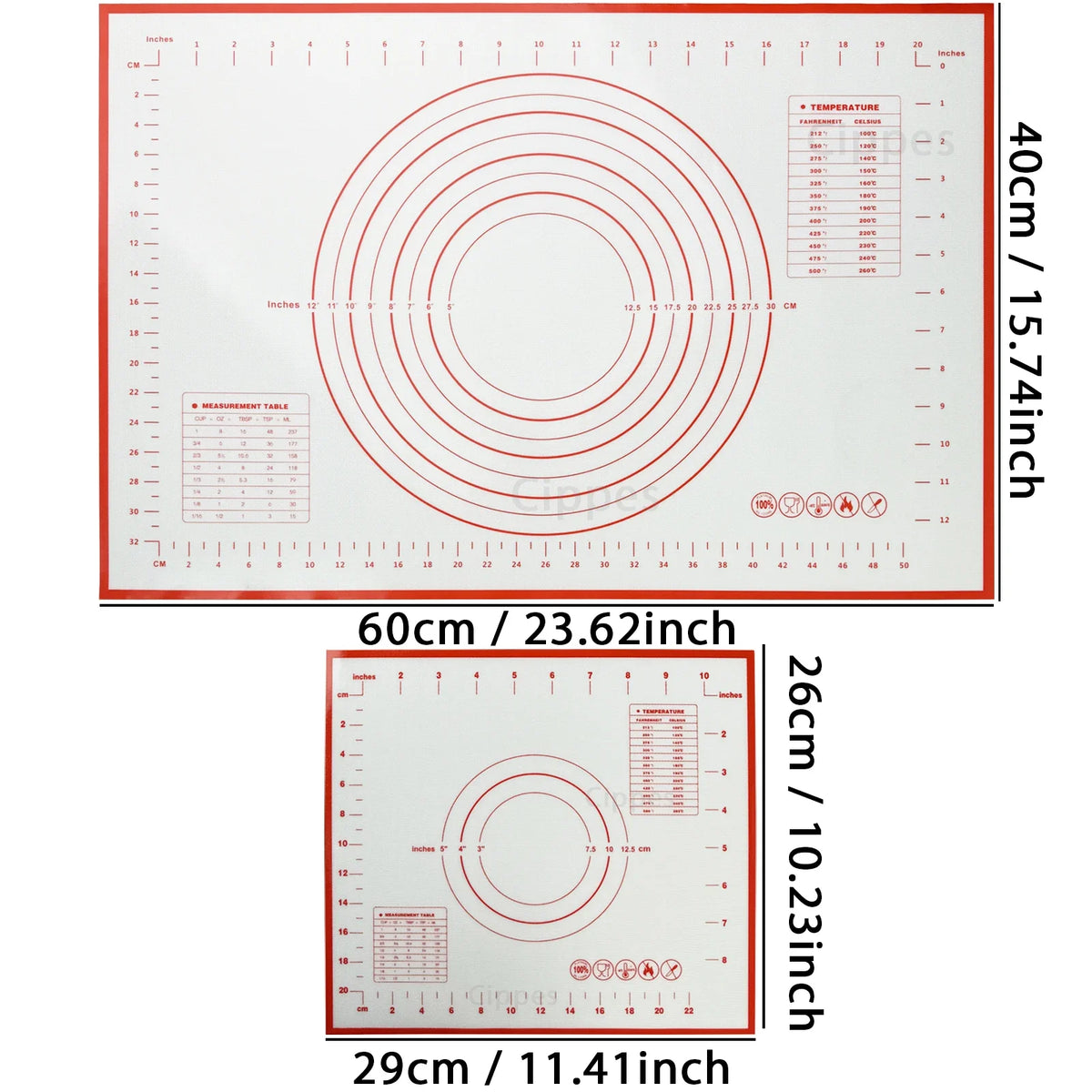 Silicone Baking Pastry Mat Non Slip Nonstick Rolling