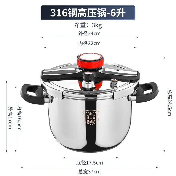 316 Stainless Steel Explosion-Proof Pressure Cooker Thickened