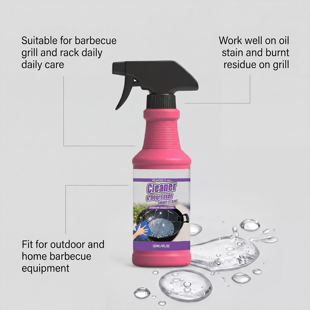 Bbq Grill Cleaner Grease Smoky Stain Remover Degreaser