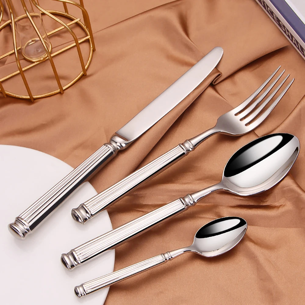 12/16/20 Pieces Sliver Tableware Stainless Steel Cutlery Elegant