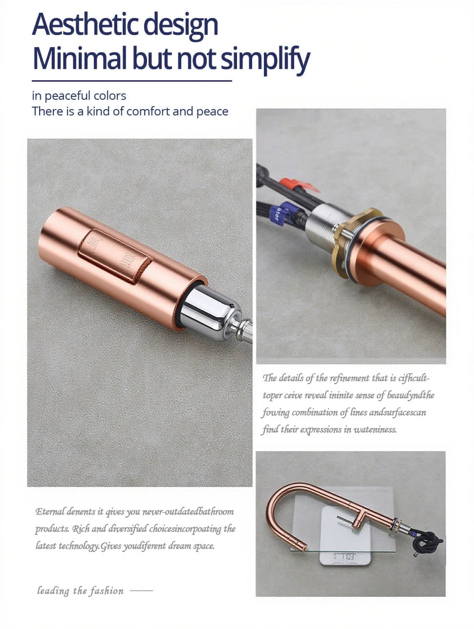 Brushed Rose Gold Faucet Pull Down Sprayer Handle
