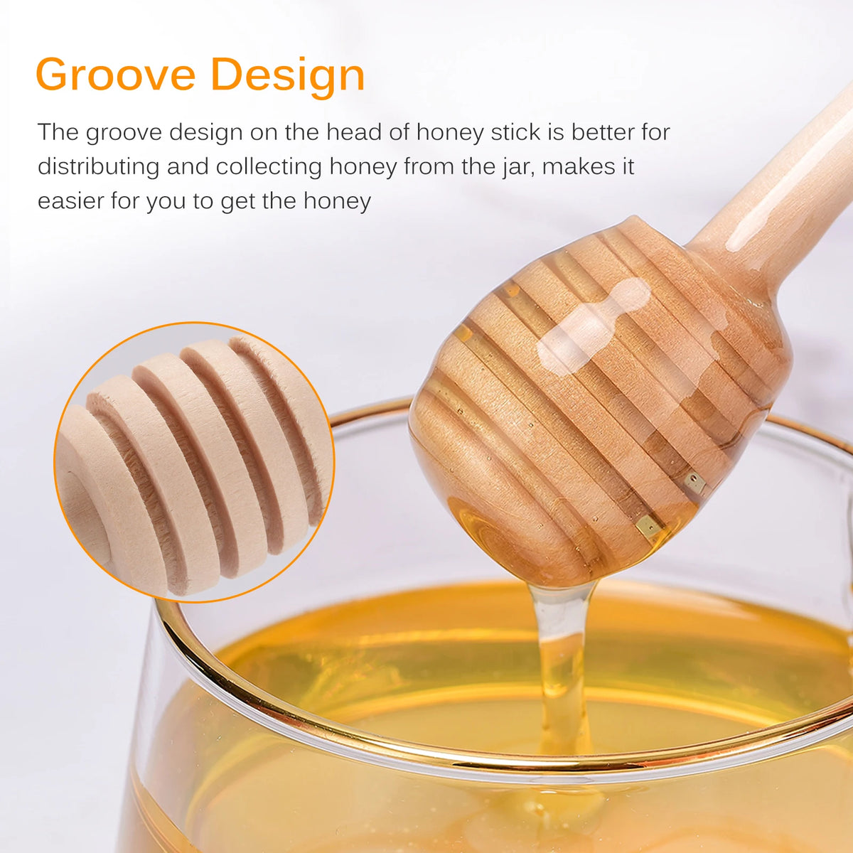 Honey Stir Bar Mixing Handle Jar Spoon Wooden