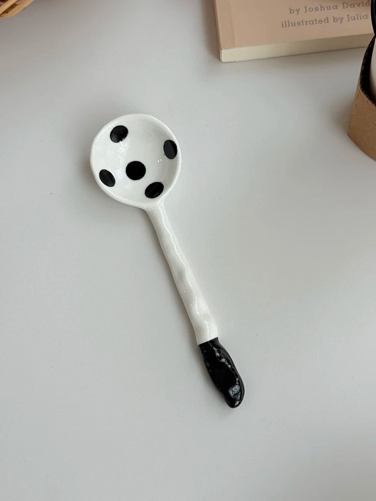Hebden Style Creative Irregular Ceramic Diningware Black White