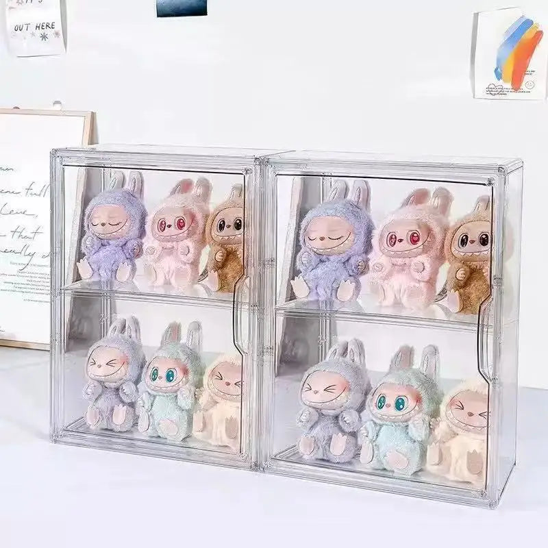 Labubu Storage Box Display Stand Transparent Dustproof Blind