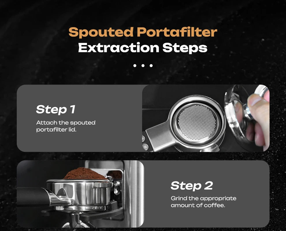 Hibrew V61 58mm Espresso Bottomless Portafilter 2in1 Double