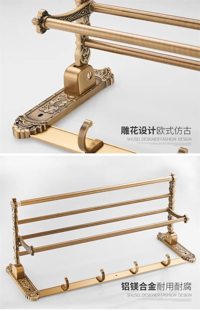 Antique Bronze Carved Bathroom Aluminum Bath Hardware Bathroom