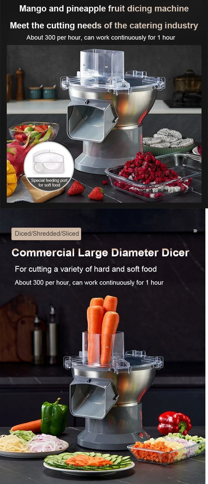Vegetable Slicer Shredder Automatic Potato Dicing/Shredding