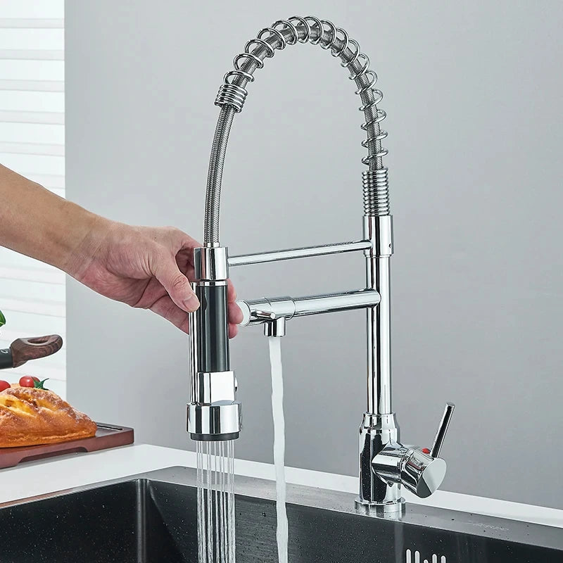 Black Sink Faucet Pull-Out Cold Water Mixing Faucet