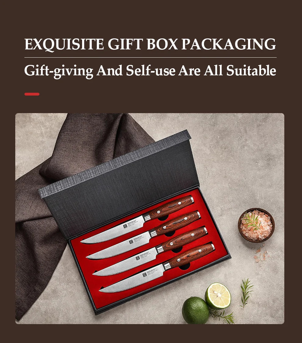 Xinzuo 1pc/4pcs Professional Knife Steak Knife Razor Sharp