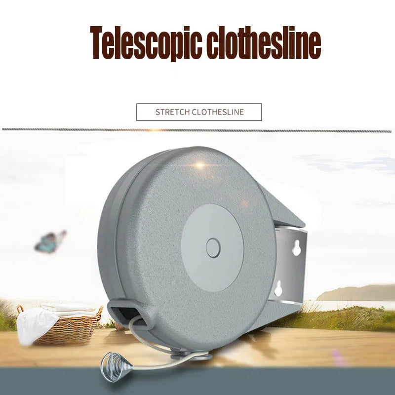 12m Retractable Clothesline Adjustable Telescopic Invisible