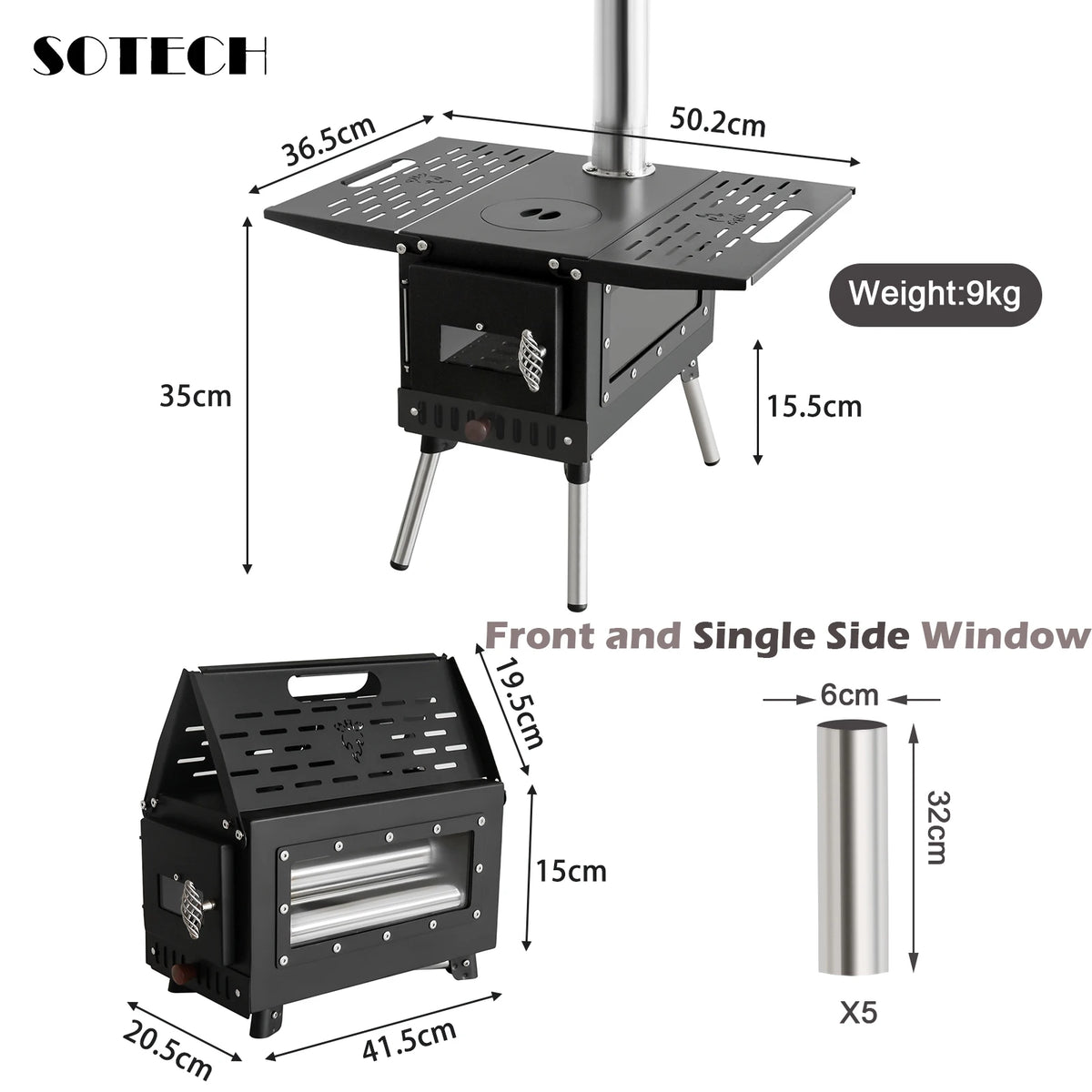 Pellet Burner 16l Storage Capacity Stainless Steel Firewood