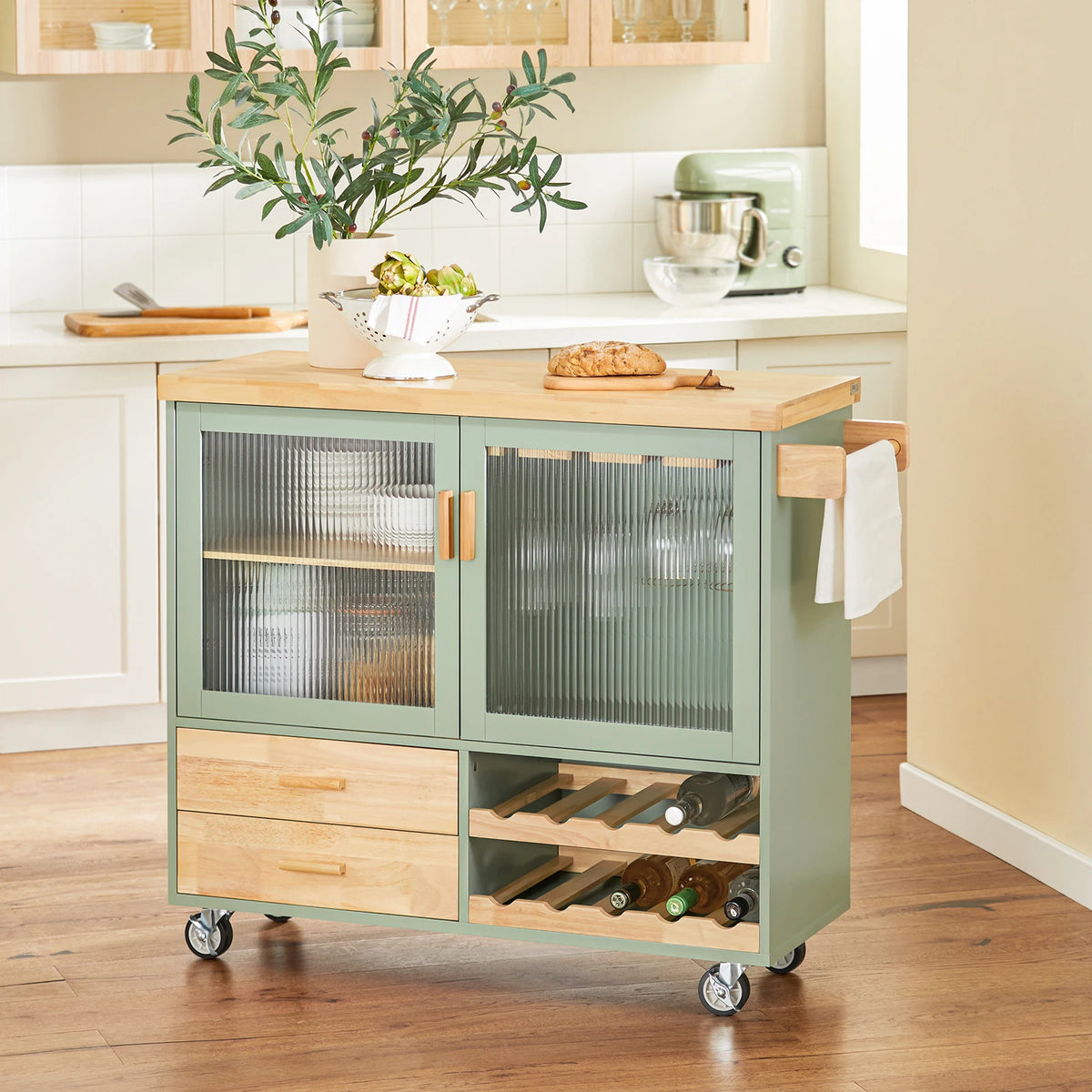 Sobuy Fkw114 Trolley Wine Glass Holder Bottle Holder