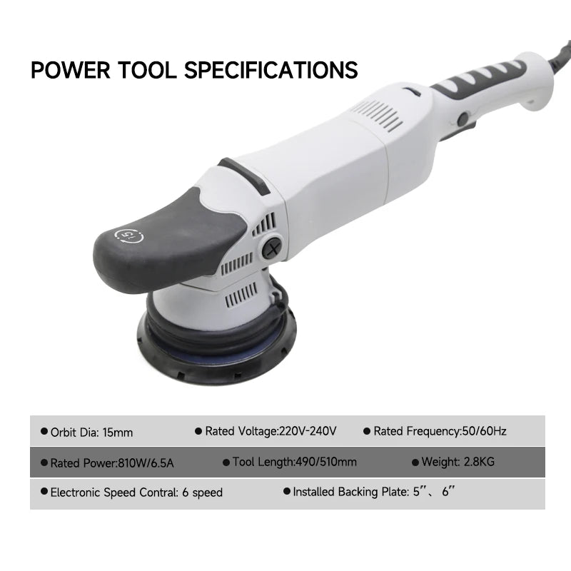 Detailing 5pcs Car Polisher 15mm/21mm Orbital Polisher Dual