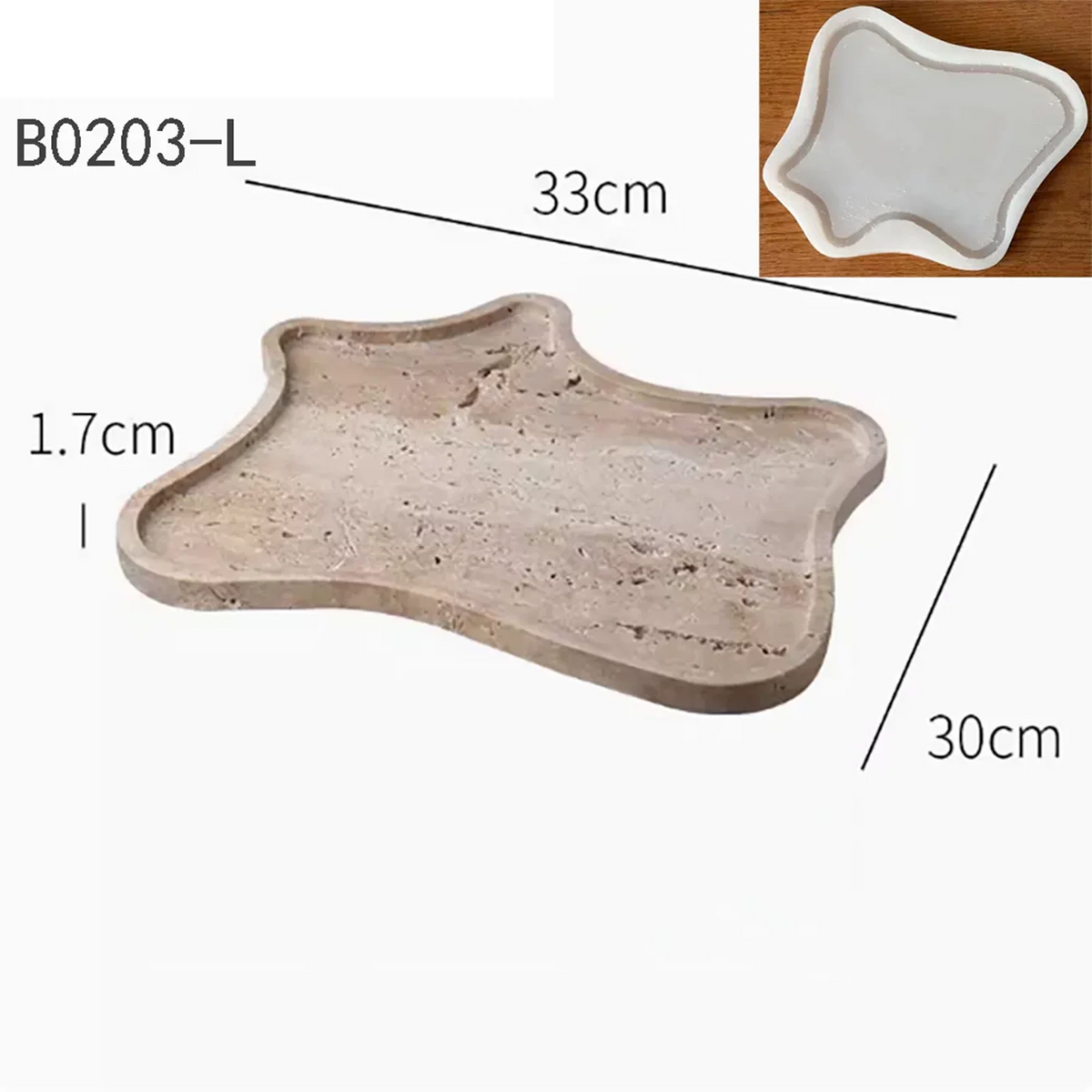 Large Scale Organic Shape Silicone Mold Terrazzo Trays