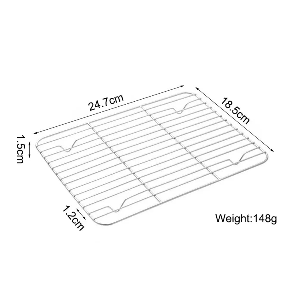 Stainless Steel Cooling Rack Non-Stick Silver Bbq Tray