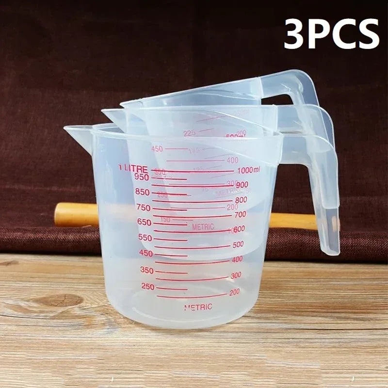 3pcs 250/500/1000ml Measuring Cups Easuring Cup Plastic Jug