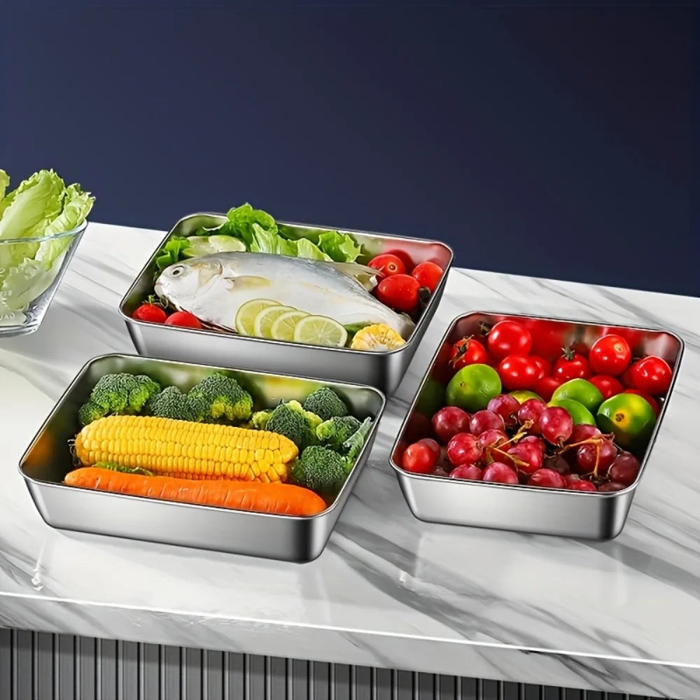 10pcs Stainless Steel Food Storage Container Meal Prep