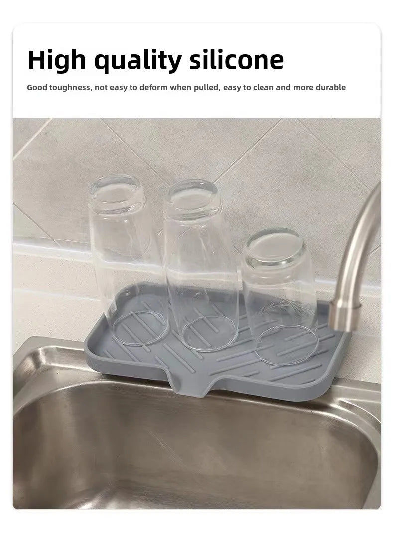 Sink Silicone Tray Drain Soap Sponge Storage Holder