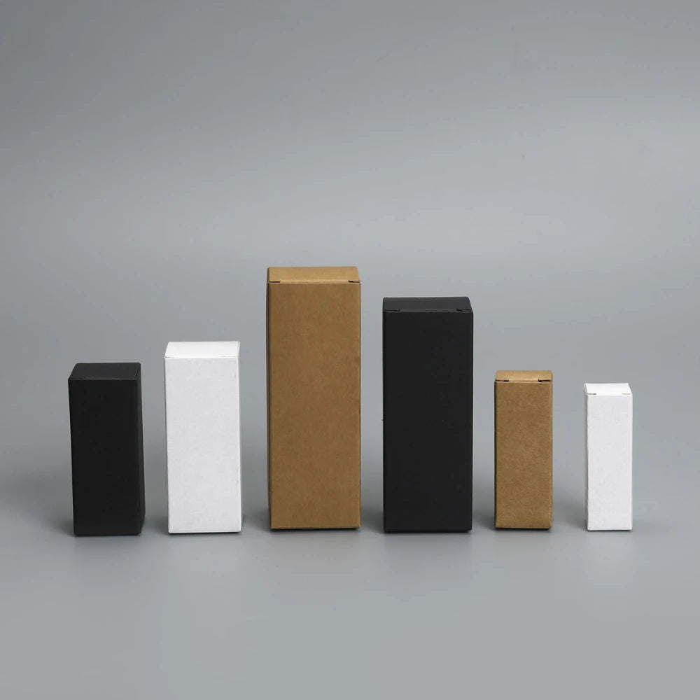 50pcs Small Long Tube Cardboard Box Blank Paper