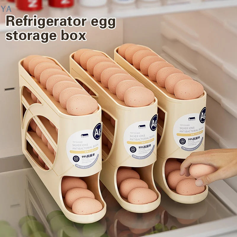 Ya Layers Automatic Rolling Egg Holder Rack Fridge