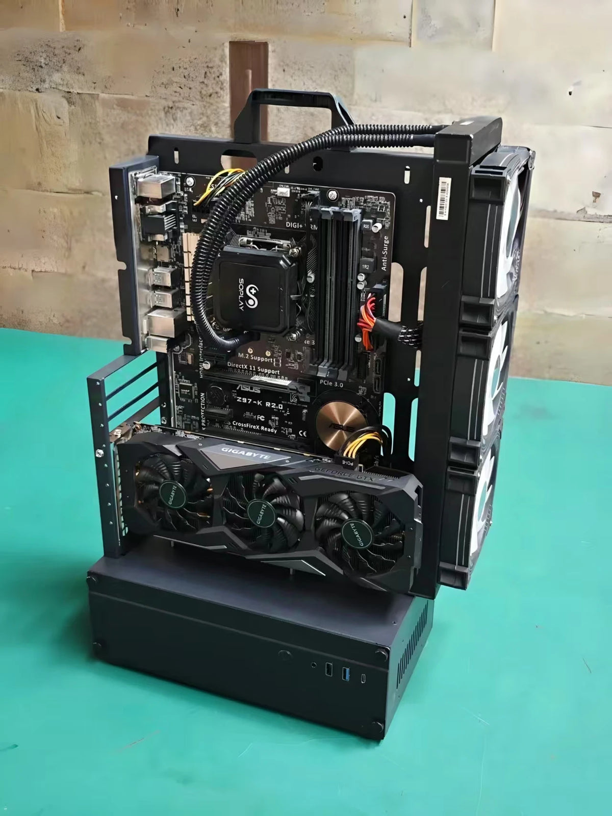 Open Frame Pc Case 240/360 Liquid & Air