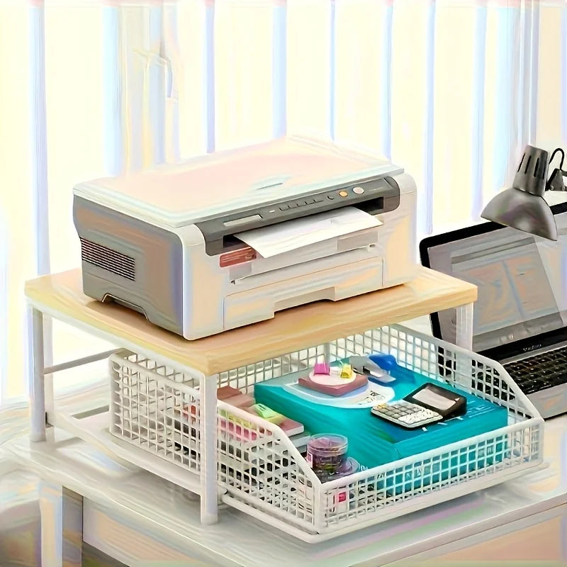 Space-Saving Countertop Organizer Drawer & Wire Basket -