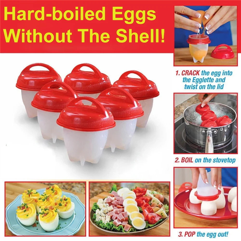 1/3/6pc Egg Poachers Cooker Silicone Non-Stick Egg Boiler