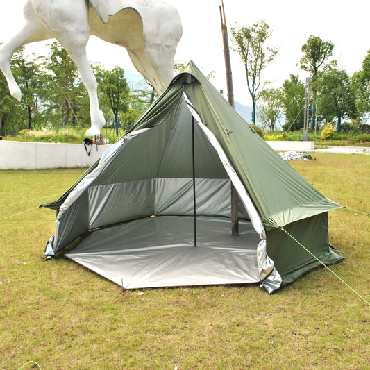 Person Large Pyramid Tent Four Seasons Camping Chimney