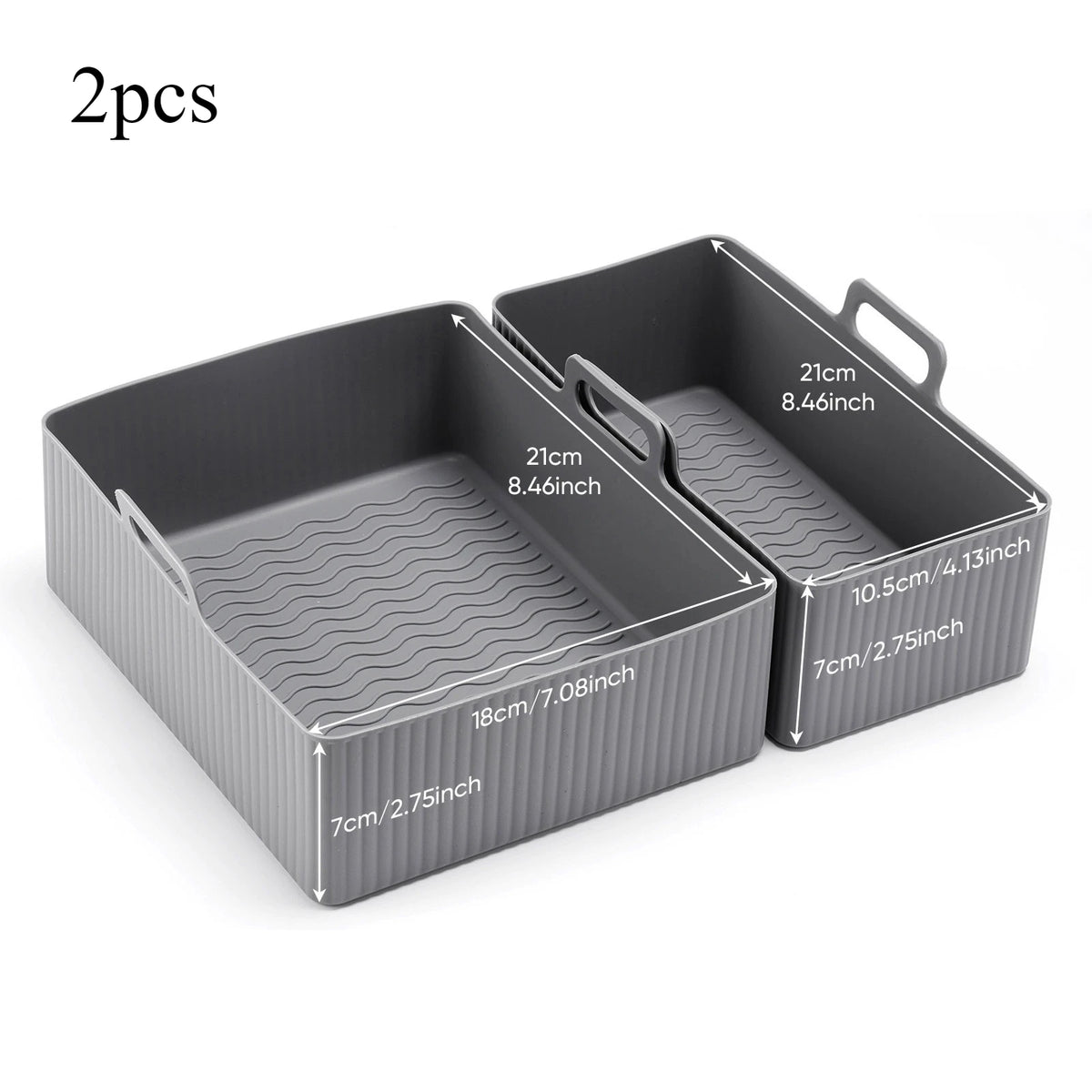 2pcs/Set Silicone Air Fryer Mat Airfryer Baking Pan