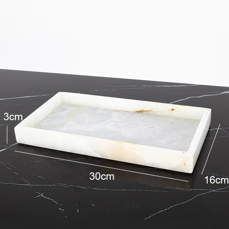 White Onyx Natural Marble Bathroom Luxury Soap Dispenser
